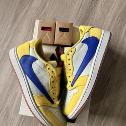 SIZE 8 Men Jordan 1 Retro Low (Travis Scott Canary)💛