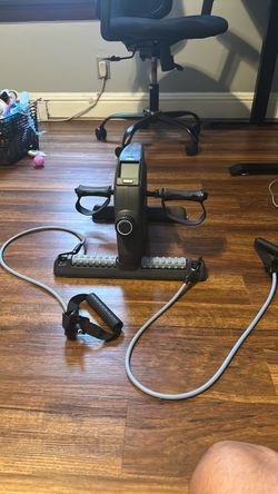 Under the desk elliptical with resistance bands