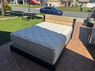 Queen Size Mattress Box Spring with Bed Frame