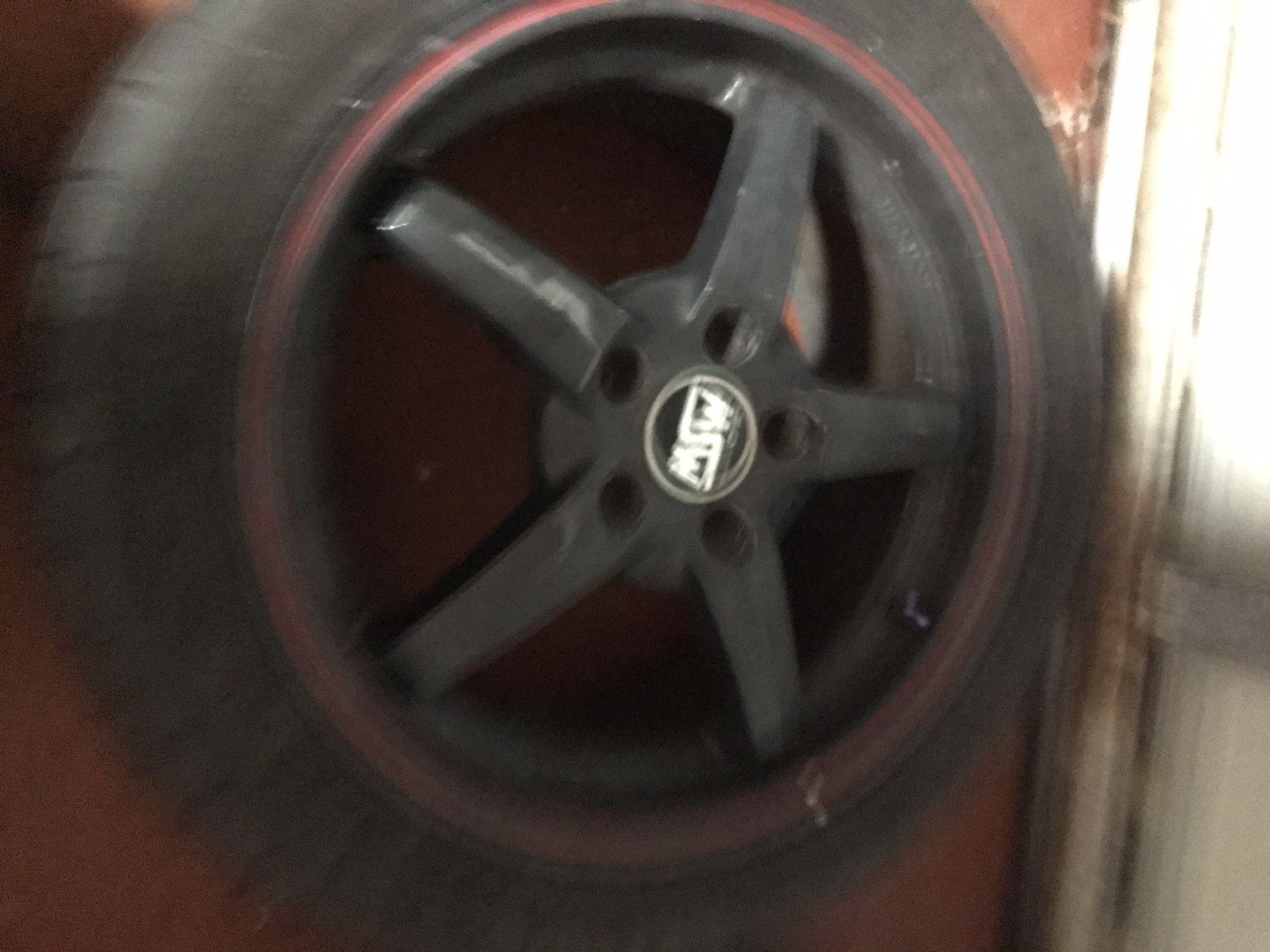 4 wheels with tires staggered
