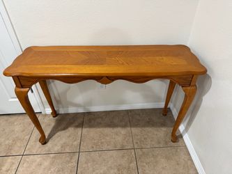 Solid oak sofa table