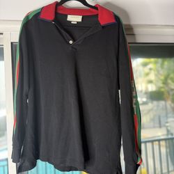 XXL Gucci Black Polo with Red Collar