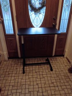 Black Adjustable Rolling Overbed Table