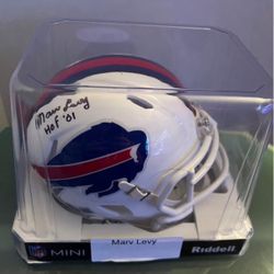Marv Levy Signed Buffalo Bills Mini Helmet 
