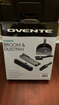 Ovente Rubber Broom and Dustpan