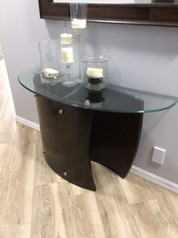 Glass entry / console table from Havertys