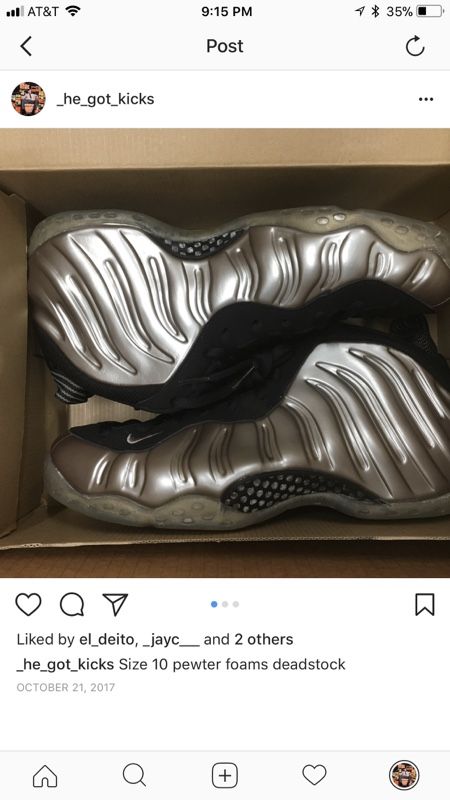 Foamposite pewter