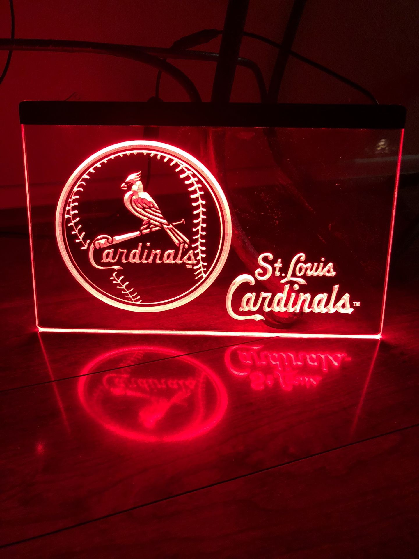 ST LOUIS CARDINALS LED NEON WHITE LIGHT SIGN 8x12a