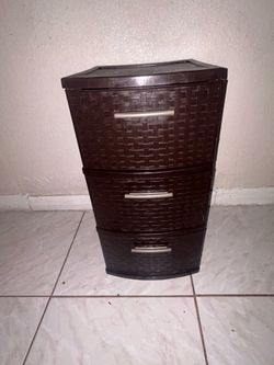 Small Black Plastic 3-drawer Bin/Container