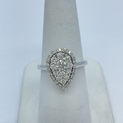 Diamond Ring White Gold 14K New