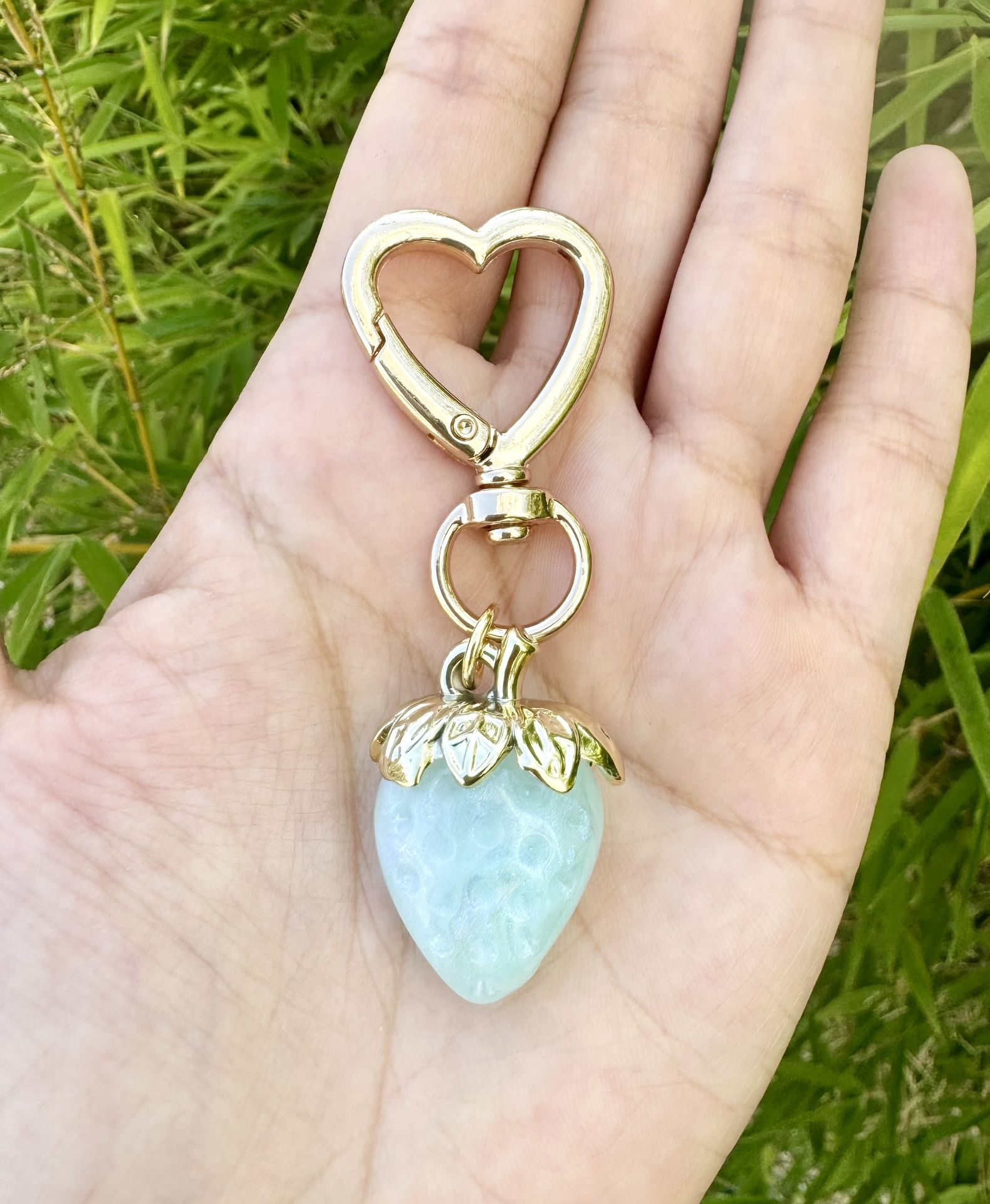 BLUE Strawberry Bag Charm Keychain