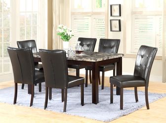 NEW - 7PC Marble Dining Set - FREE DELIVERY -