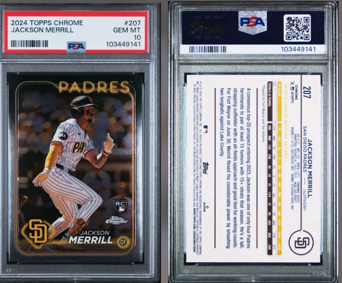 Jackson Merrill - 2024 Topps Chrome (RC) Graded PSA 10 🔥