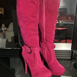 Pink Knee high Boots 6 1/2