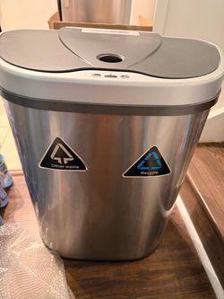 Dual Compartment Stainless Steel Sensor Trash Can