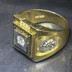 Sterling Silver - Gold Vermeil Men’s Ring - Nice !!