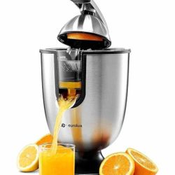 New Premium Electric Orange Juicer | Stainless Steel Citrus Squeezer With New Ultra-Powerful Motor and Soft Grip Handle for Effortless Juicing, Auto S