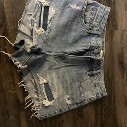 PacSun Light Blue Distressed Denim Jean Shorts