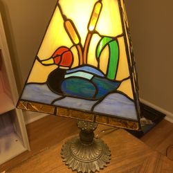 Vintage Stain Glass Lamp 