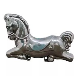 Rare Vintage Miracle Equip Co Rinnell Aluminum Horse Playground  Ride 30"X20"