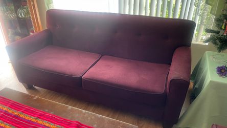 Ashley Furniture Cloth Sofa and matching Sofa Chair Burgundy