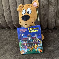 Scooby Doo plush stuffed animal and book set. Read description for details and location.