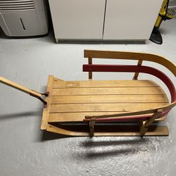 Vintage Pull Sled with wooden runners