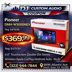 Pioneer DMH Series Touchscreen Double Din Stereo Wireless Apple Carplay Android Auto WiFi Bluetooth USB Am Fm Radio DMH-W3000NEX 🚨No Credit Needed 🚨