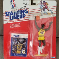 James Worthy Starting Lineup AUTOGRAPHED 