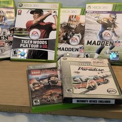 Xbox 360 Allotment w/A Variety Of Seven Sporting Video Games