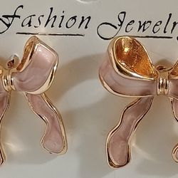 Pink Bow Earrings 