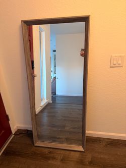 Full Length Floor or wall Mirror Wood Frame