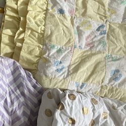 Lot of Baby Crib Bedding Sheets Quilt