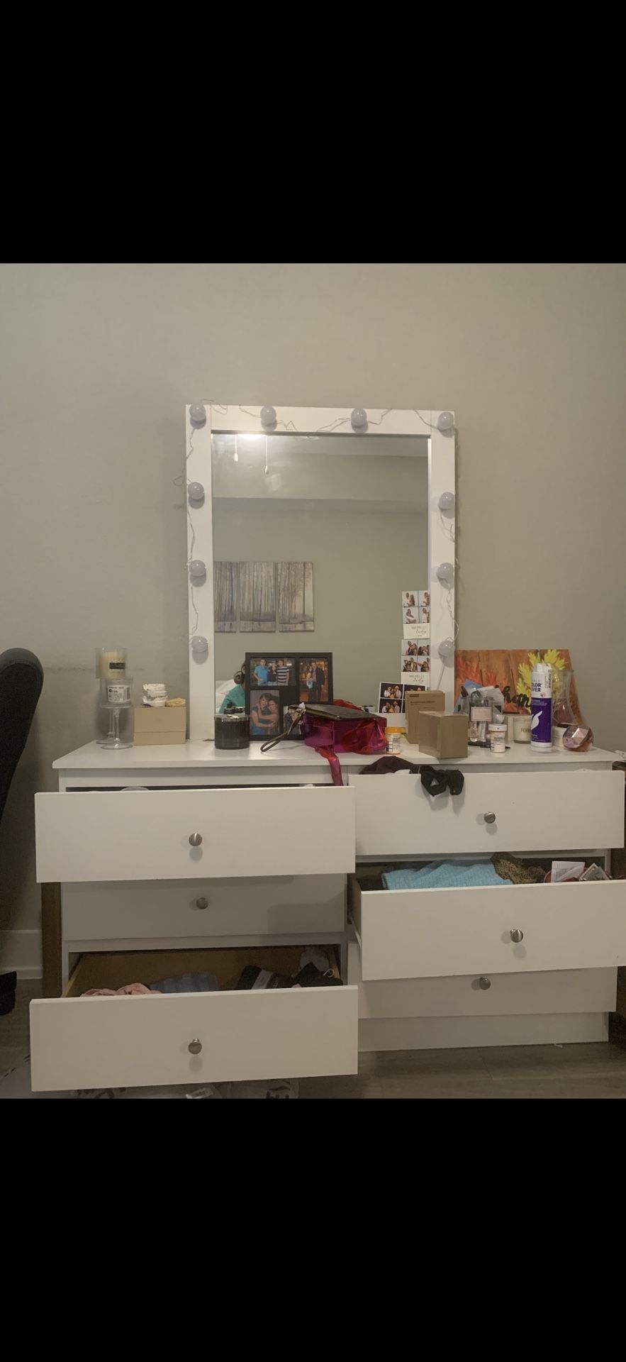 Dresser With LED light Mirror