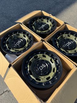 Black Rhino Atlas 6 lug 16” Wheels Olive Green with Black Lips