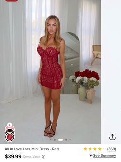 Red laced mini dress