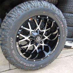 20X10 Black/Machined TIS Rims 305 55 20 Mud Tires *12PLY* *8X170* *-19MM OFFSET*  