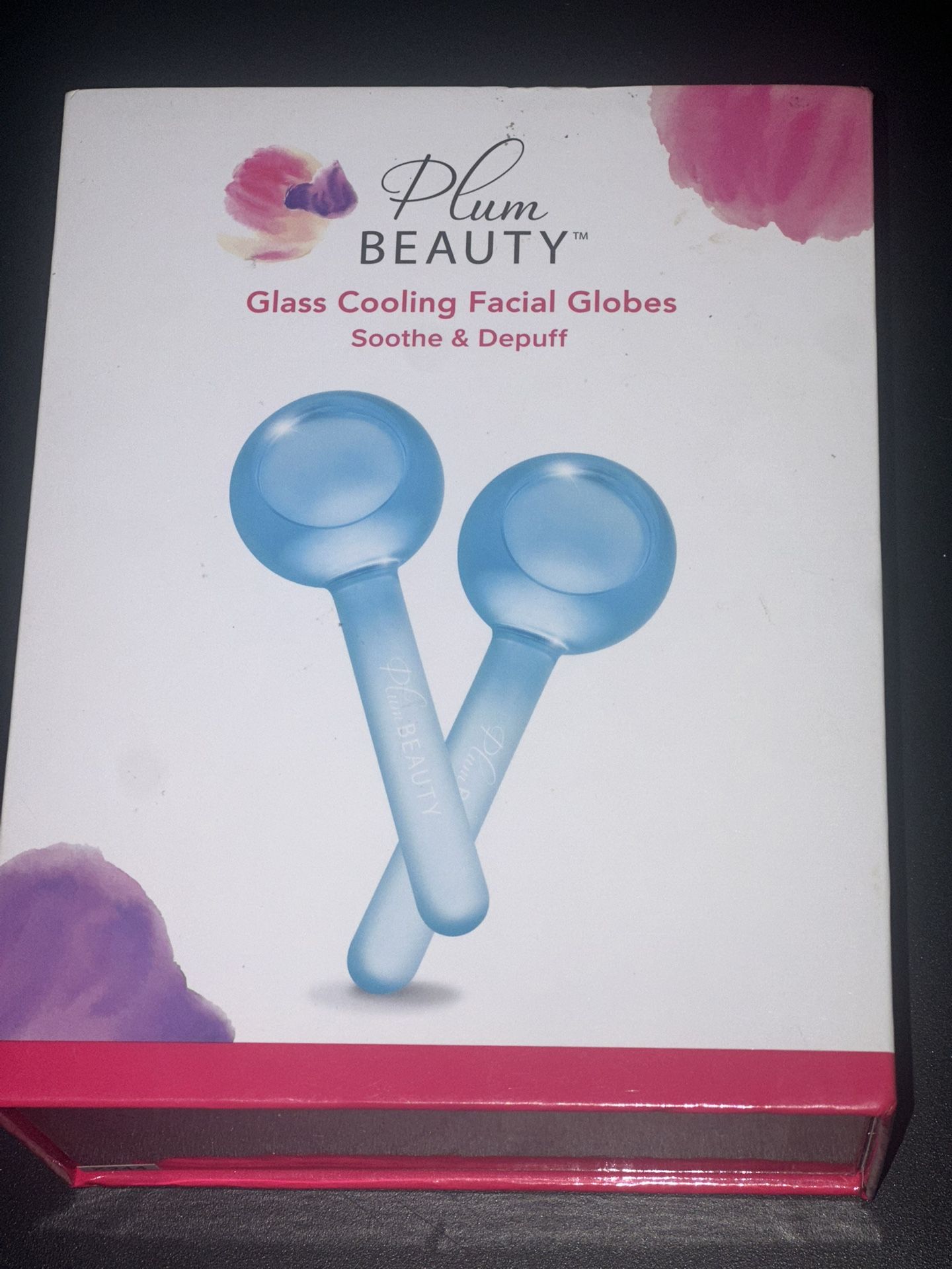 Plum Beauty Glass Cooling Facial Globes Tool Set W/Flaw