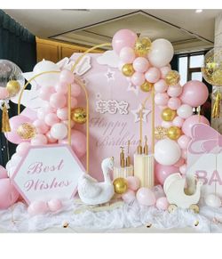 Putros 8FT Gold Round Backdrop Stand Metal Circle Balloon Arch Frame Wedding Arch For Ceremony Birthday Party Anniversary Bridal Graduation Decoration - Tamaño 8FTx7FT (WxH) - Color Gold | Guatemala