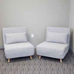 Light Gray Futon Chair Bed (Set Of 2)