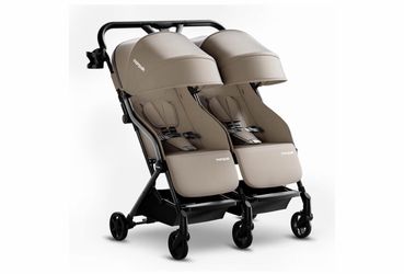 Mompush Lithe Double Stroller, Lightweight Side by Side, Infant & Toddler