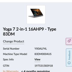 Lenovo Yoga 7 2-in-1 16" 2K Touchscreen Laptop AMD Ryzen 7 8840HS Win 11 home US 