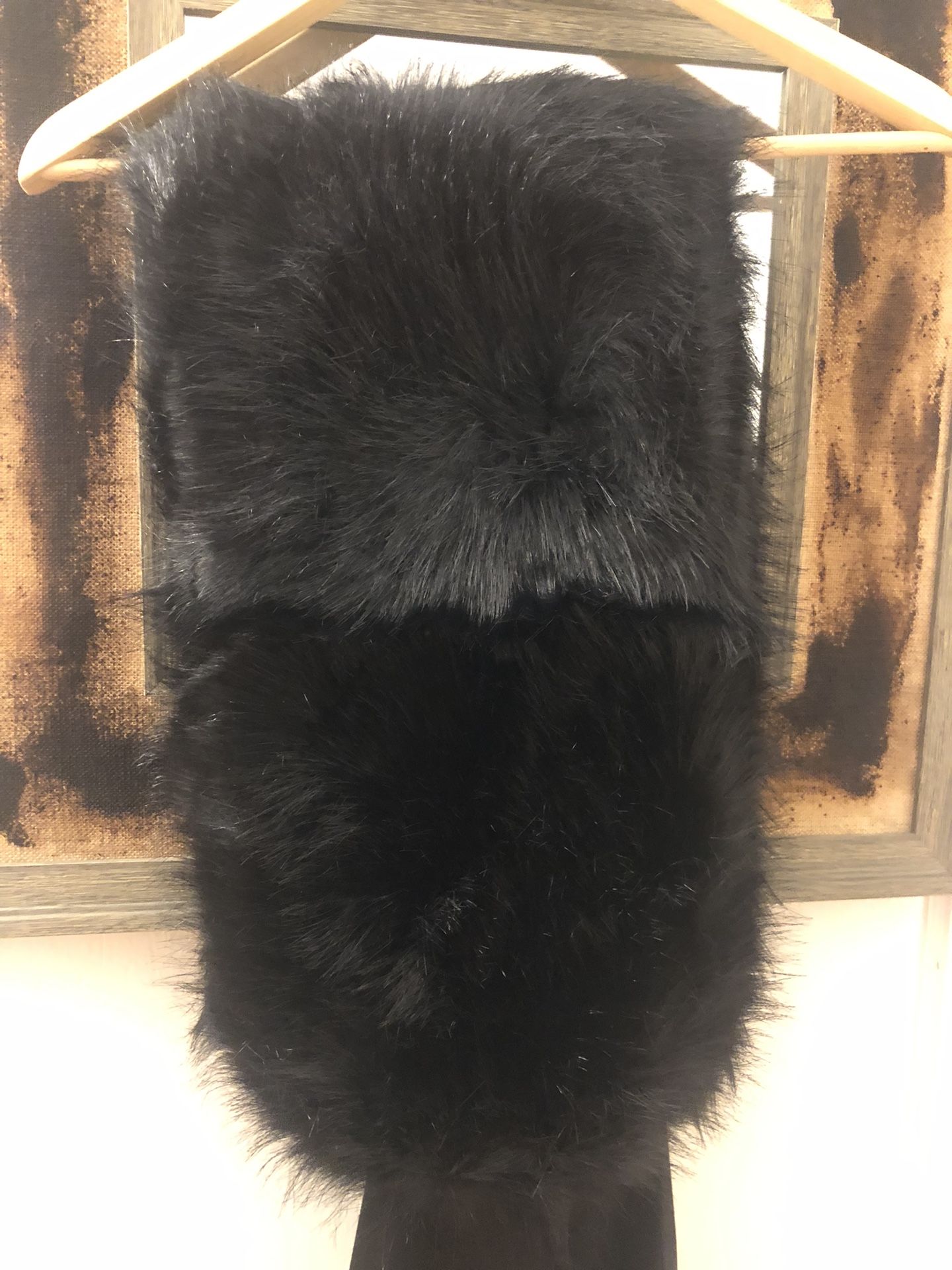 Beautiful And Elegant Black Fur Shawl.