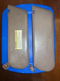 1987-96 Bronco F150 F250 Sun Visors Pair Passenger Driver Tan Leather OEM