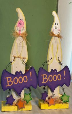 Vintage Kmart Halloween Ghosts Wooden Figures