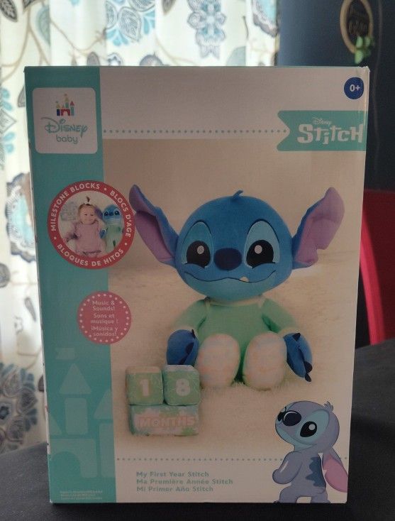 Stitch Baby Milestone Plush With Number Blocks