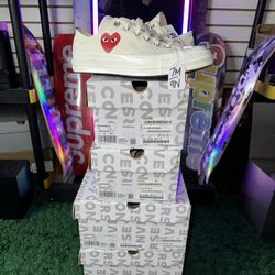 Converse x CDG Low Tan Red 