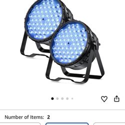 BETOPPER DJ Light 2 Pack, 54x3W LED Par Lights, DMX Stage Lights Sound Activated, Strobe Wash Lighting for Wedding, Church, Party, Club, Concert and F
