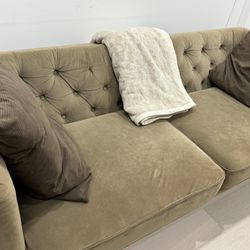 Beautiful Pincushion Sofa And Matching Chair