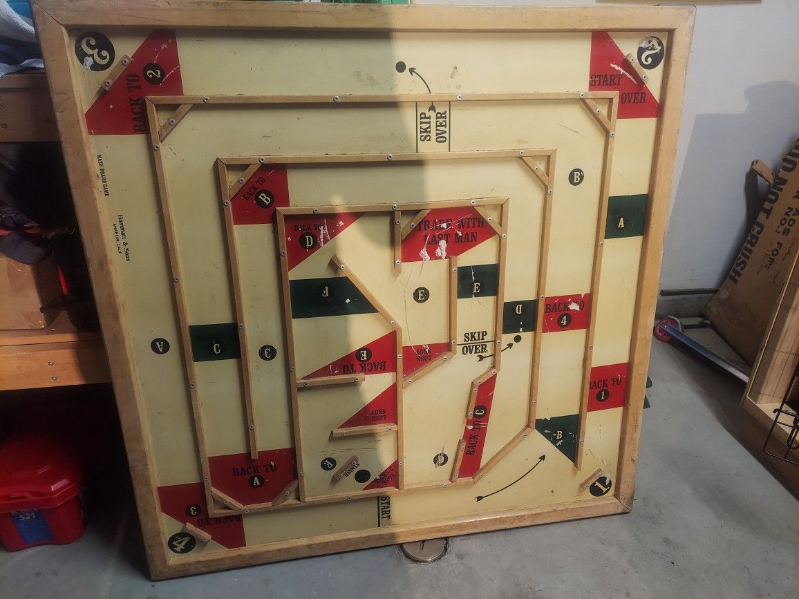 Original 1950s Carrom Board Maze
